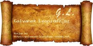 Galvanek Leonidász névjegykártya